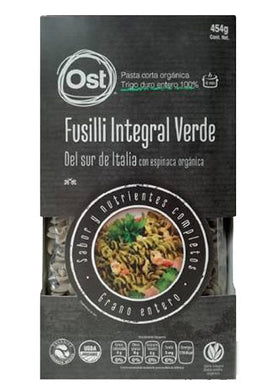 Pasta Fusilli Verde orgánico - 454 g